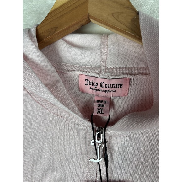 Juicy Couture Pink Knit Sweater Hoodie & Pants Set Outfit Sz XL Lounge Y2k 90's - Picture 3 of 15